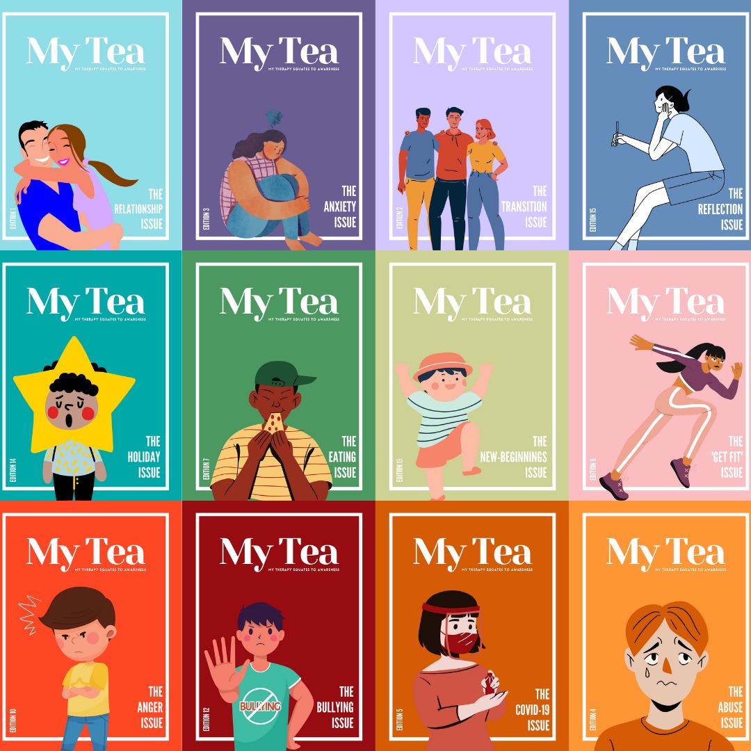 My Tea Collection — 15 magazine covers showing different mental health topics
